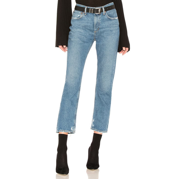 Agolde Denim - Agolde Women's Cigarette Low Slung Distressed Cropped Straight Leg Size 27